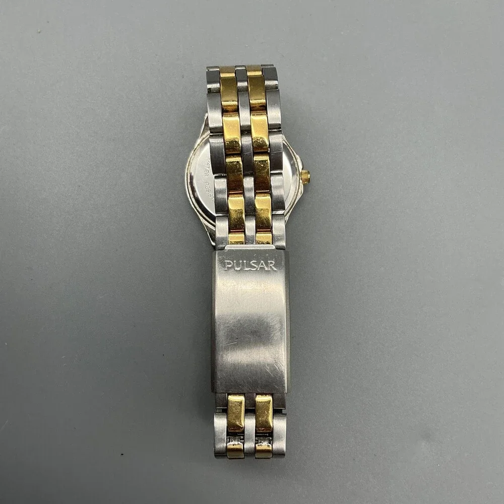 Pulsar Womens Watch 24mm Two-Tone Stainless V501-X355 New Battery 6.25